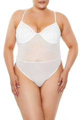 Plus Size Rhinestone Mesh Bodysuit | Forever 21 outlet