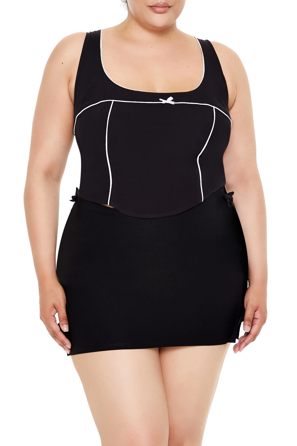 Plus Size Two-Tone Bow Crop Top | Forever 21 discount