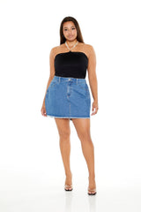 Plus Size Faux Pearl Halter Bodysuit | Forever 21 US