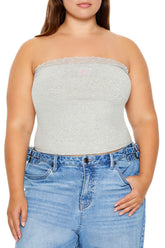 Plus Size Embroidered Bow Tube Top | Forever 21 US