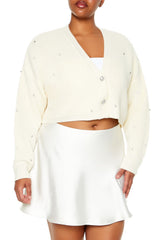 Plus Size Rhinestone Cardigan Sweater | Forever 21 US