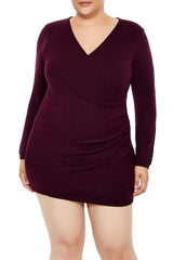Plus Size Surplice Mini Sweater Dress | Forever 21 on sale