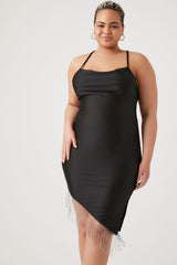 Plus Size Satin Asymmetrical Fringe Dress | Forever 21 near me