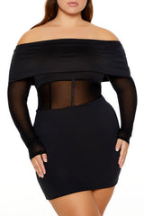 Plus Size Sheer Foldover Mini Dress | Forever 21 on sale
