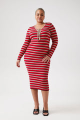 Plus Size Striped Lace-Up Sweater Dress | Forever 21 near me