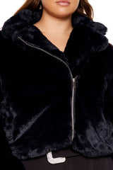 Plus Size Notched Faux Fur Coat | Forever 21 on sale