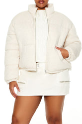 Plus Size Quilted French Terry Puffer Jacket | Forever 21 sale