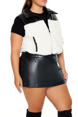 Plus Size Faux Shearling & Leather Vest | Forever 21 discount