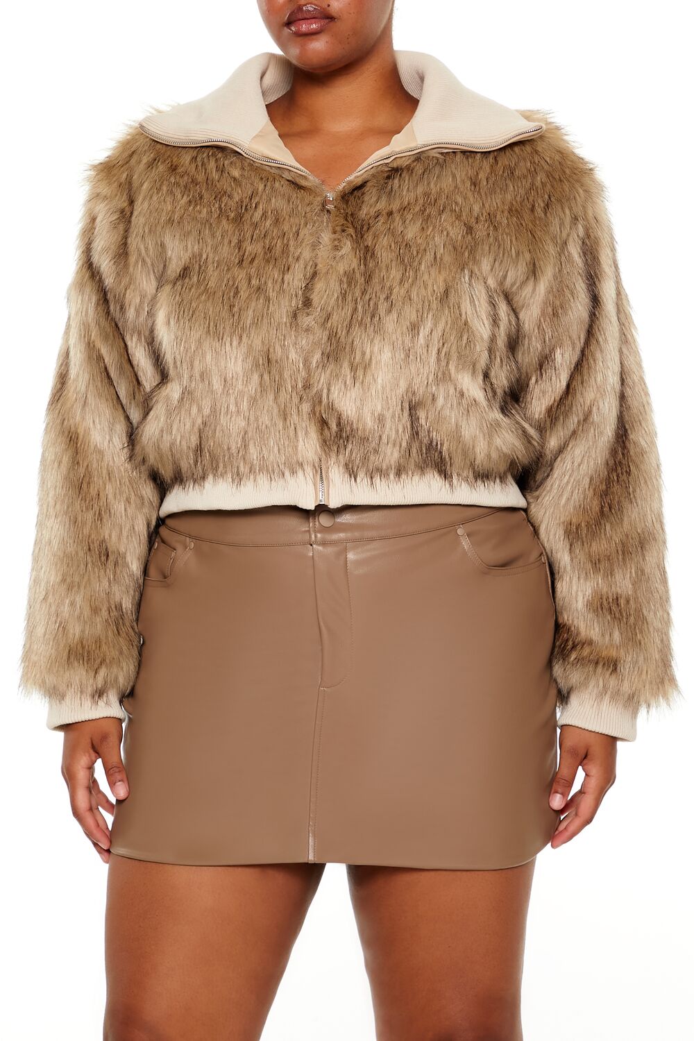 Plus Size Cropped Faux Fur Jacket | Forever 21 near me