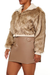 Plus Size Cropped Faux Fur Jacket | Forever 21 near me