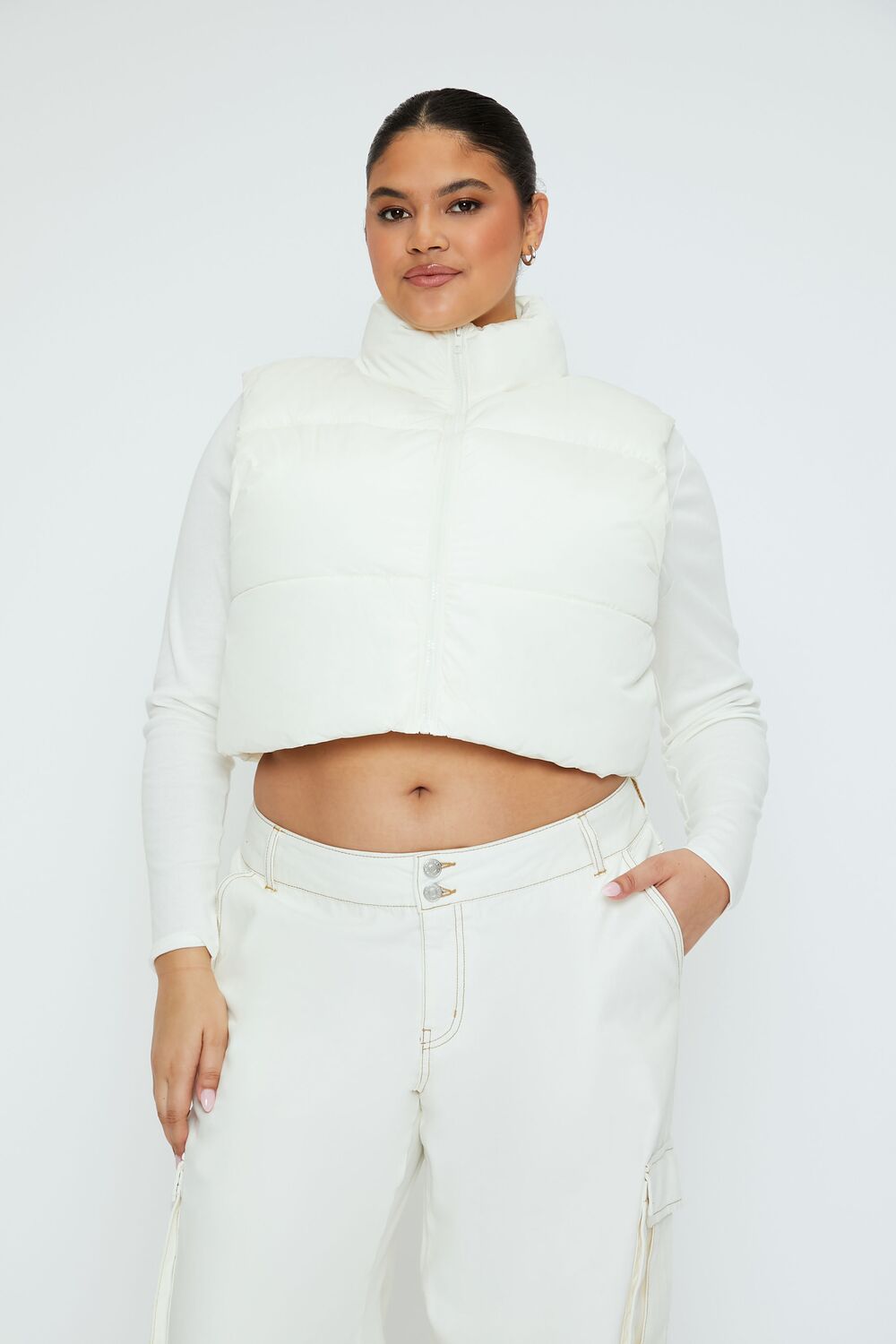 Plus Size Cropped Puffer Vest | Forever 21 discount