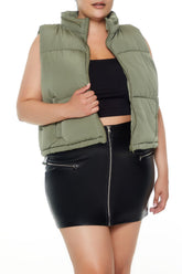 Plus Size Cropped Puffer Vest | Forever 21 US