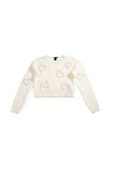 Girls Cropped Heart Knit Sweater | Forever 21 US