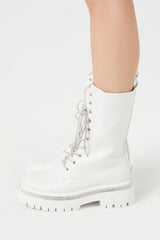 Rhinestone-Trim Combat Boots | Forever 21 online