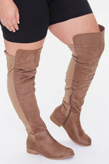 Thigh-High Faux Suede Boots (Wide) | Forever 21 near me