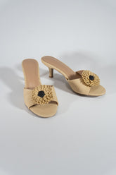 Floral Raffia Kitten Heel Sandals | Forever 21 discount