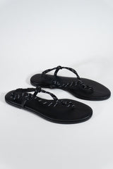 Braided Strap Faux Leather Flip-Flops | Forever 21 US