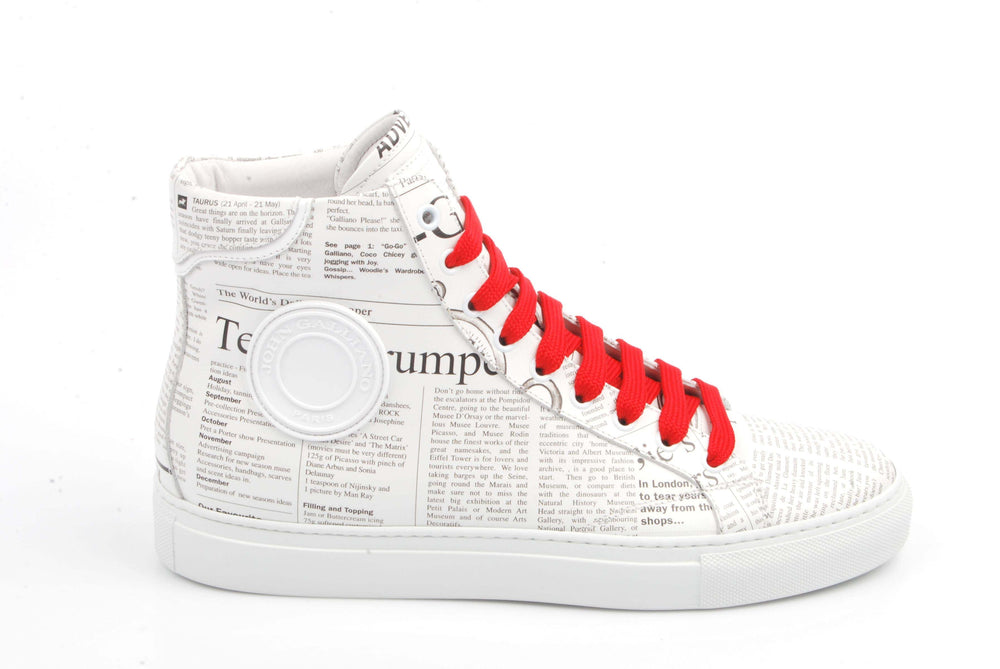 Leather Newsprint Hightop Sneakers | Forever 21 discount