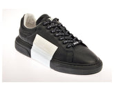 Black and White Leather Logo Low Top Sneakers | Forever 21 near me