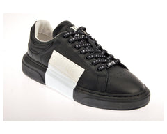 Black and White Leather Logo Low Top Sneakers | Forever 21 near me