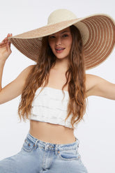 Oversized Striped Straw Floppy Hat | Forever 21 outlet