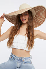 Oversized Striped Straw Floppy Hat | Forever 21 outlet