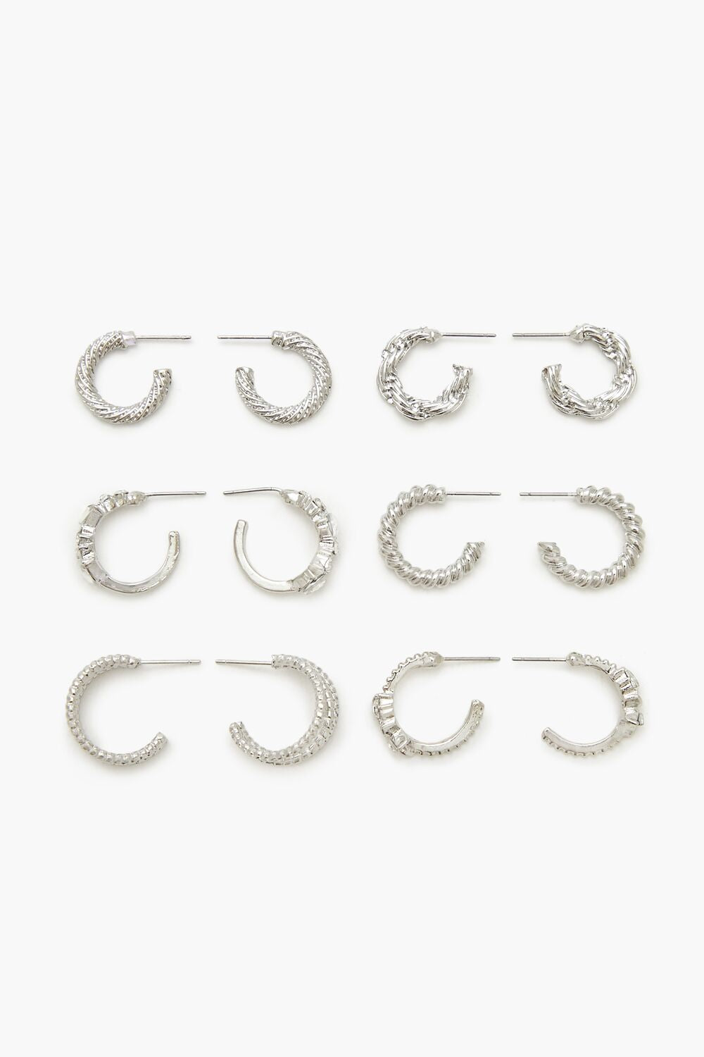 Twisted Rhinestone Hoop Earring Set | Forever 21 on sale