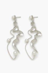 Faux Pearl Abstract Drop Earrings | Forever 21 online
