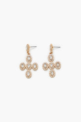 Faux Gem Cross Drop Earrings | Forever 21 online