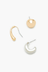Stud & Geo Hoop Earring Set | Forever 21 on sale