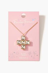 Frasier Sterling Faux Gem Cross Necklace | Forever 21 discount