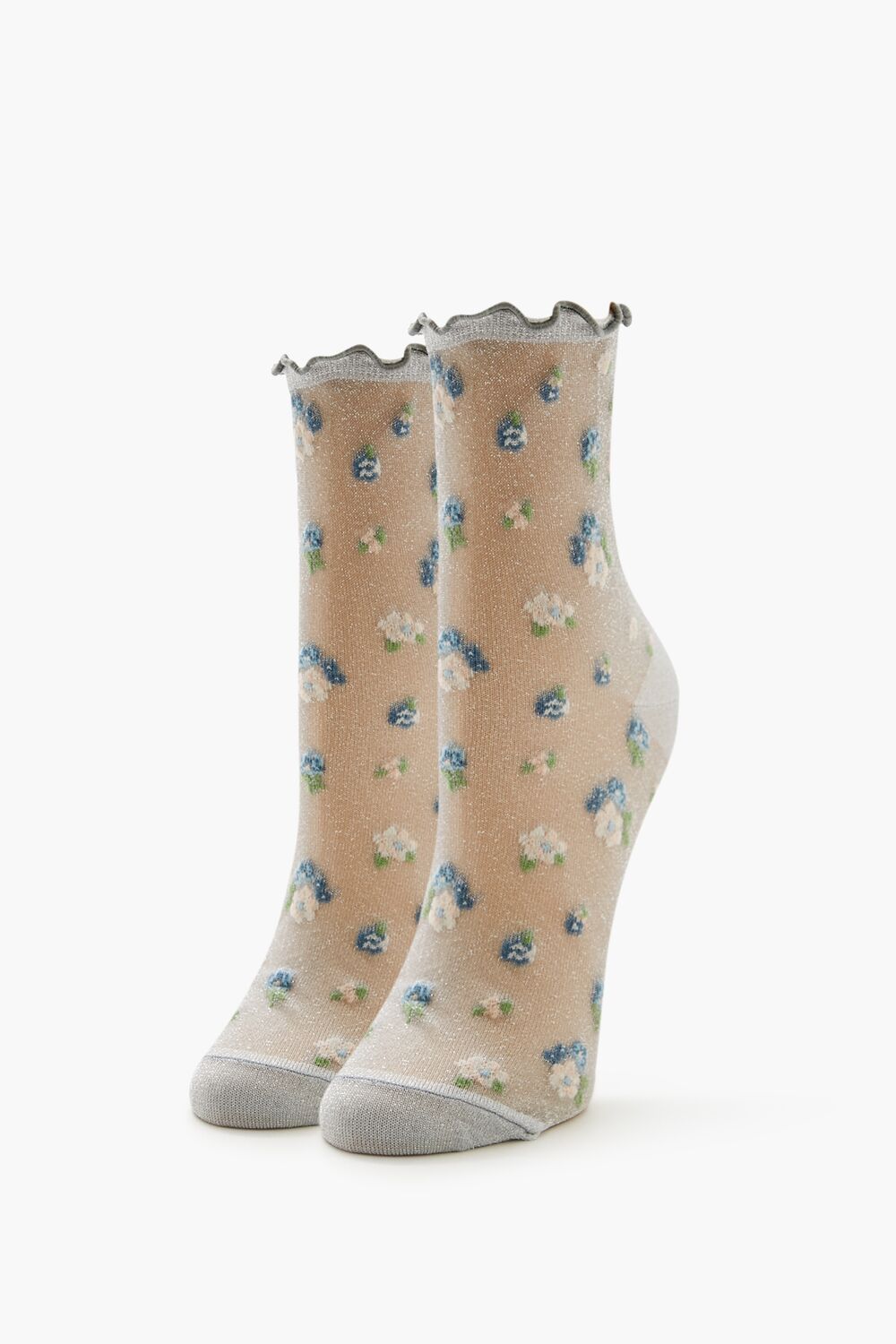 Sheer Mesh Floral Quarter Socks | Forever 21 outlet