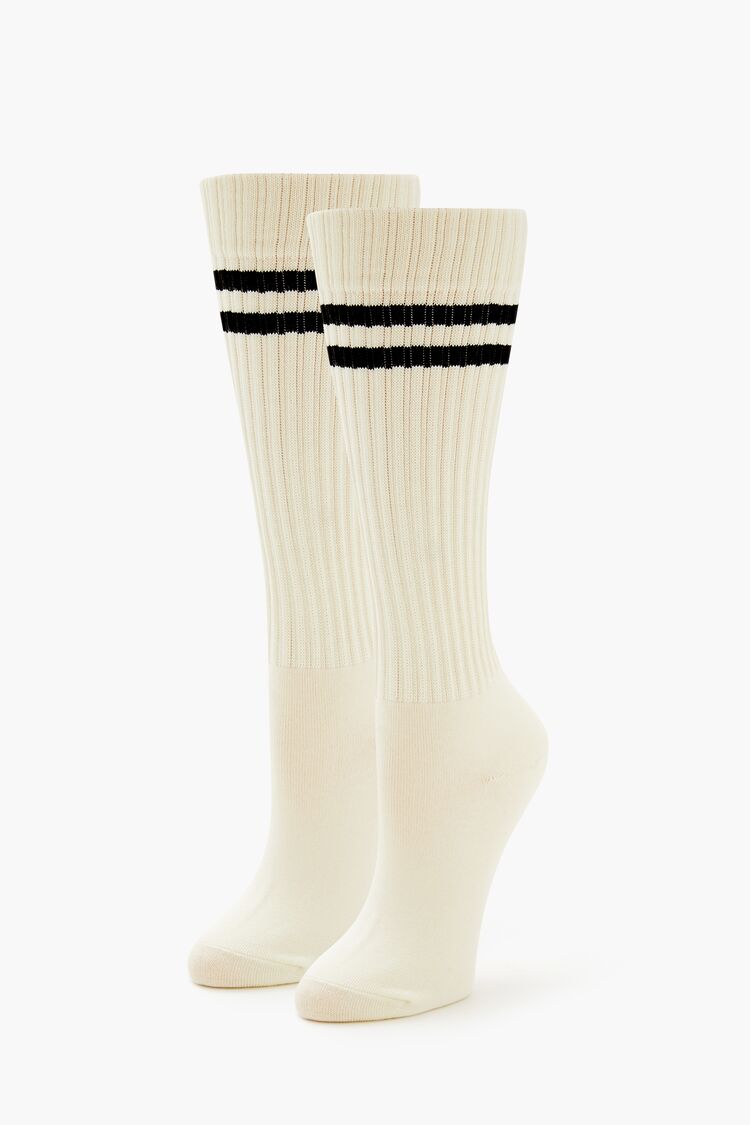 Varsity-Striped Ribbed Socks | Forever 21 online