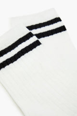 Ribbed Varsity-Striped Crew Socks | Forever 21 US