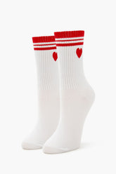 Varsity-Striped Heart Crew Socks | Forever 21 outlet