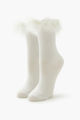 Faux Fur-Trim Crew Socks | Forever 21 discount