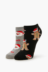 Gingerbread Man & Santa Ankle Socks Set - 2 pack | Forever 21 online