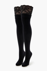 Scalloped Lace Thigh-High Socks | Forever 21 outlet