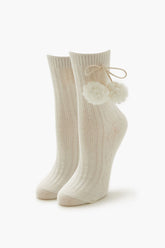 Pom Pom Ribbed Crew Socks | Forever 21 sale