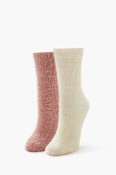 Fuzzy Knit Crew Socks - 2 pack | Forever 21 discount