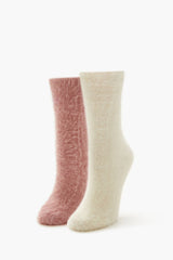 Fuzzy Knit Crew Socks - 2 pack | Forever 21 discount