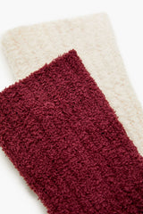 Fuzzy Ribbed Knit Crew Socks - 2 pack | Forever 21 US