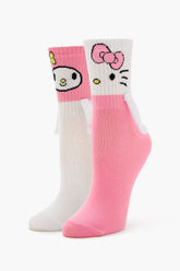 Hello Kitty & My Melody Crew Socks | Forever 21 on sale