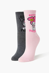 Kuromi & My Melody Crew Socks Set - 2 pack | Forever 21 online
