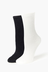 Fuzzy Knit Crew Socks Set - 2 pack | Forever 21 on sale