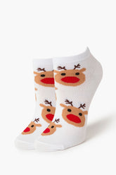 Reindeer Print Ankle Socks | Forever 21 US