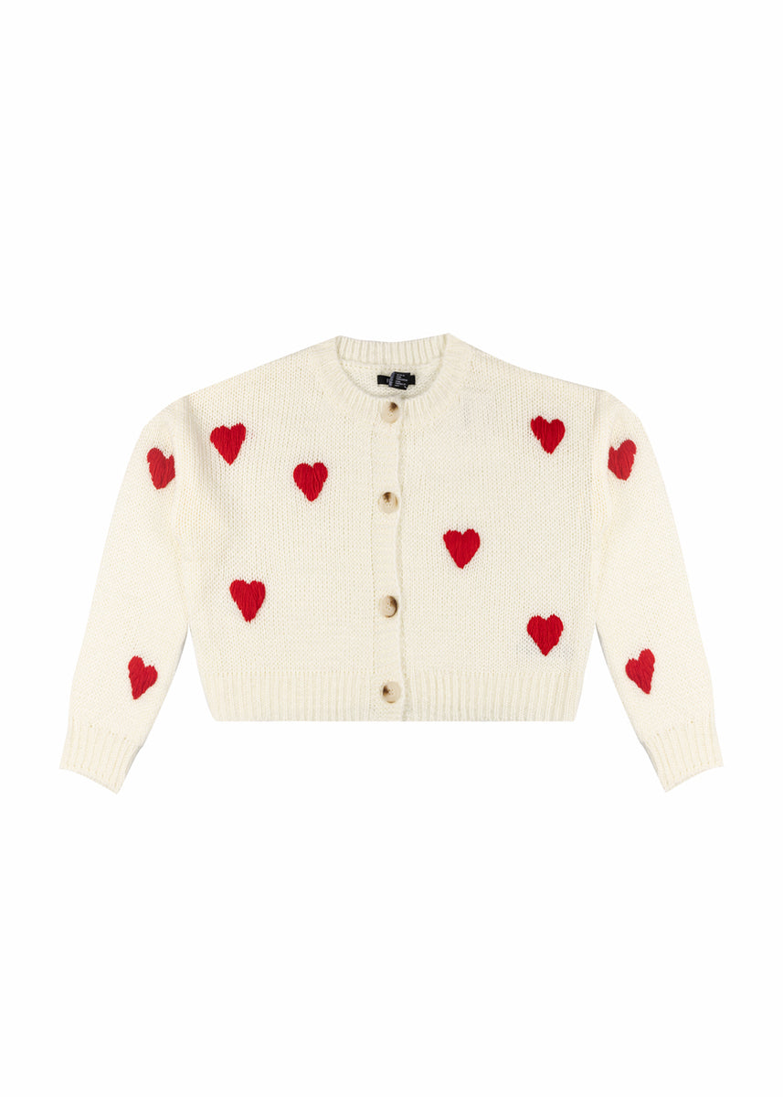 Heart Print Cropped Cardigan | Forever 21 Women
