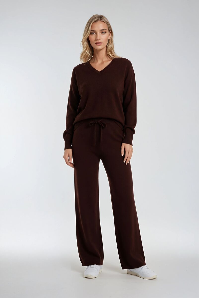 V-Neck Sweater & Wide-Leg Pant Set | Forever 21 Women
