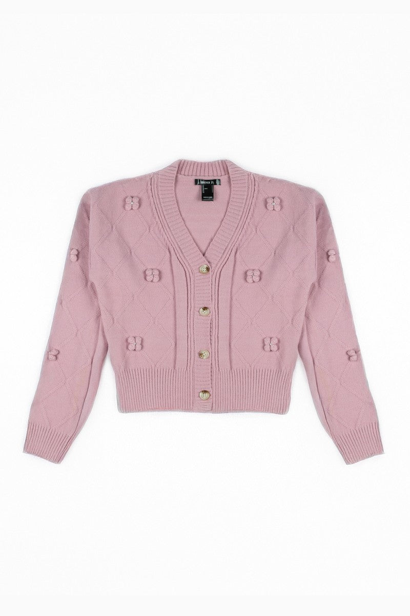 Bow Applique Cropped Cardigan Sweater | Forever 21 Women