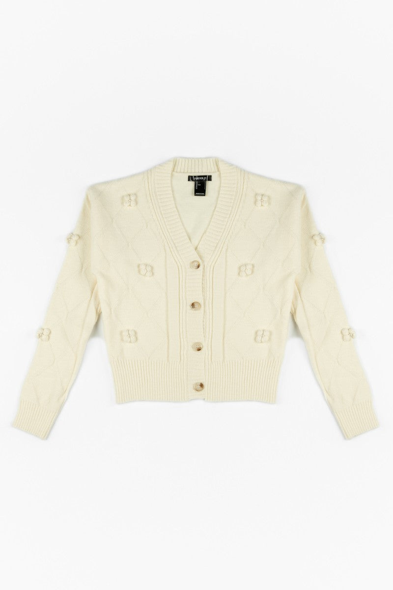 Bow Applique Cropped Cardigan Sweater | Forever 21 Women
